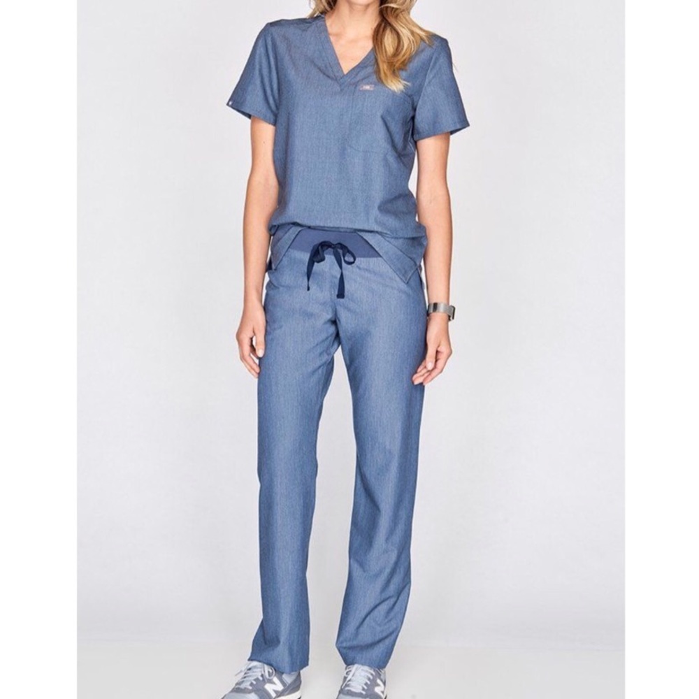 Figs Scrubs Heather Denim LE